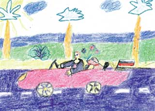 НАСТЯ УЖЕГОВА (6 лет), г. ПЕРМЬ: «Путин выгуливает свою собаку»