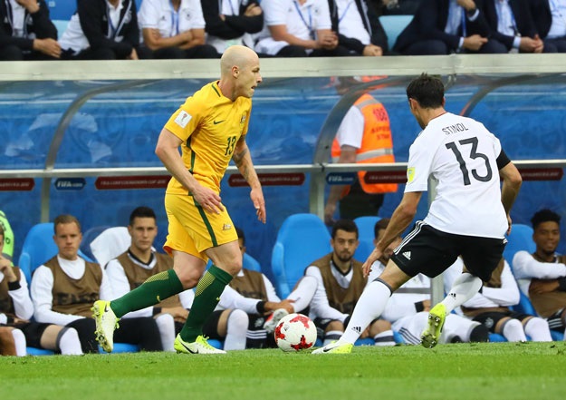 Полузащитник сборной Австралии Аарон Муй: «Думаю, мы заслужили победу в матче с Германией». (Фото: globallookpress.com)