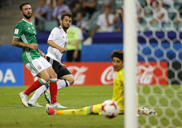 Матч Германии и Мексики стал вторым крупным разгромом на Кубке конфедераций, до этого подобный результат был зафиксирован только в игре Новой Зеландии и Португалии (0:4). (Фото: globallookpress.com)