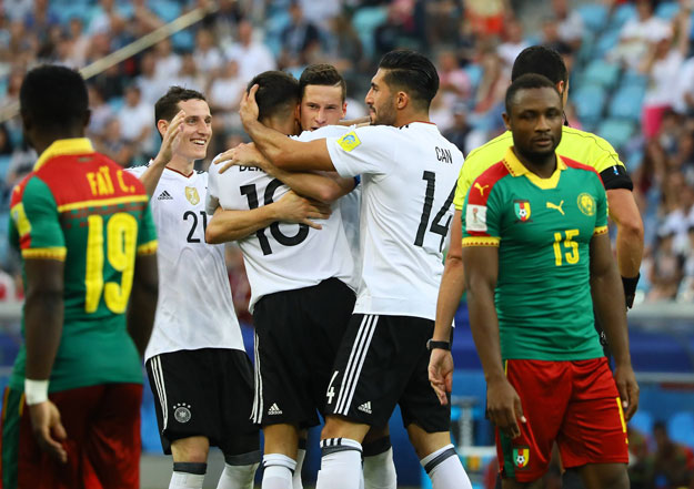 Благодаря уверенной победе над сборной Камеруна, немцы единолично вышли на первое место в группе и оформили путевку в полуфинал. Наравне с Португалией, сборная Германии забила на групповом этапе семь мячей, что является лучшим показателем среди всех команд. (Фото: globallookpress.com)