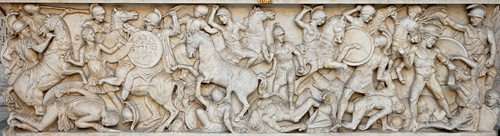 Бой амазонок с греками, барельеф. wikimedia