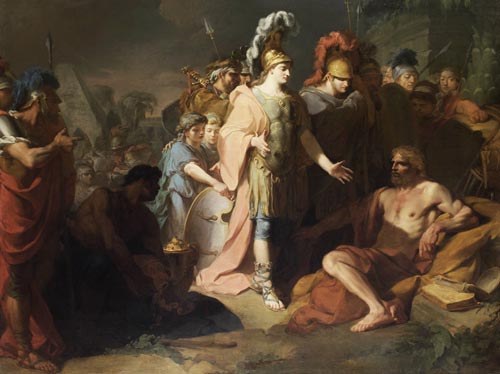 Легендарная беседа Александра Македонского и Диогена: «Не заслоняй мне солнце!». Картина Жана-Батиста Реньо, 1818 г. 