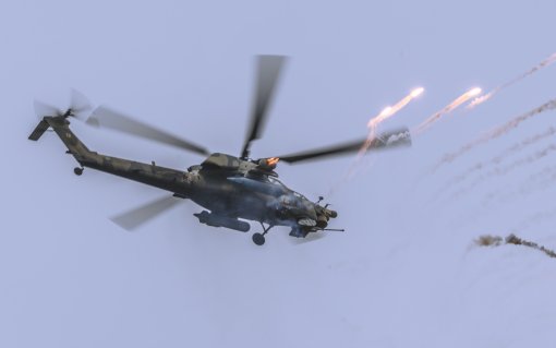 Отстрел тепловых ловушек Ми-28Н бортовой 12. Фото: Кирилл Ломакин