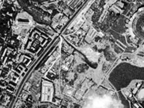 Так выглядела со спутника строительная площадка в Измайлове в июле 1970 года
