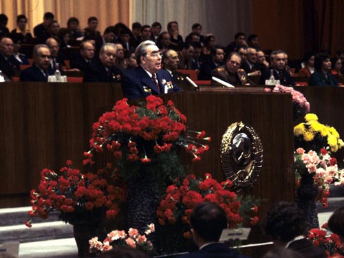 Выступление Брежнева в апреле 1978 года. Wikimedia/Архив «РИА Новости» / Yuryi Abramochkin