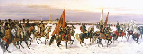 «Выезд царя Алексея Михайловича на смотр войск в 1664 году», Николай Сверчков, 1864 год. wikimedia