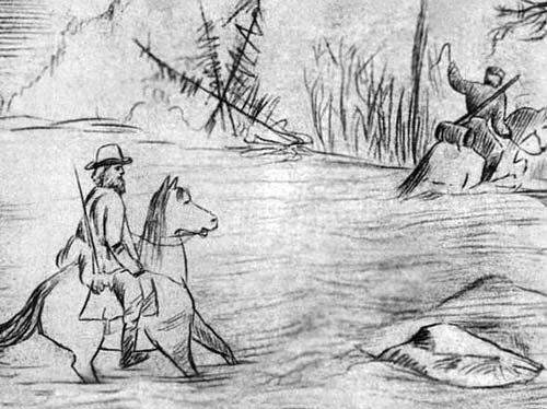 Рисунок, сделанный Кропоткиным в одной из экспедиций (период между 1862 и 1865 гг.). wikipedia