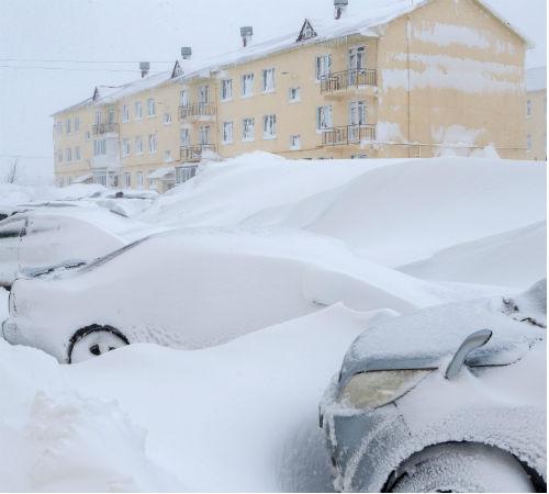 После снегопада, Южно-Сахалинск. Фото: Сергей Красноухов/ТАСС
