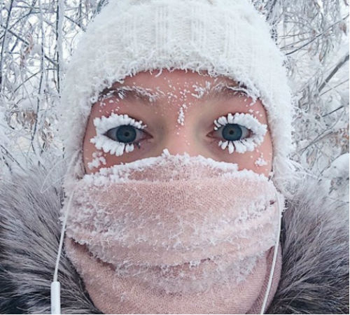 Якутск, минус 50 градусов. Фото: *instagram.com/anastasiagav