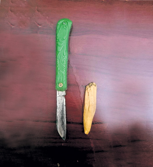 Нож и «прищепка», позволяющая не отрезать лишнее, сняты в дагестанском селе Мокок