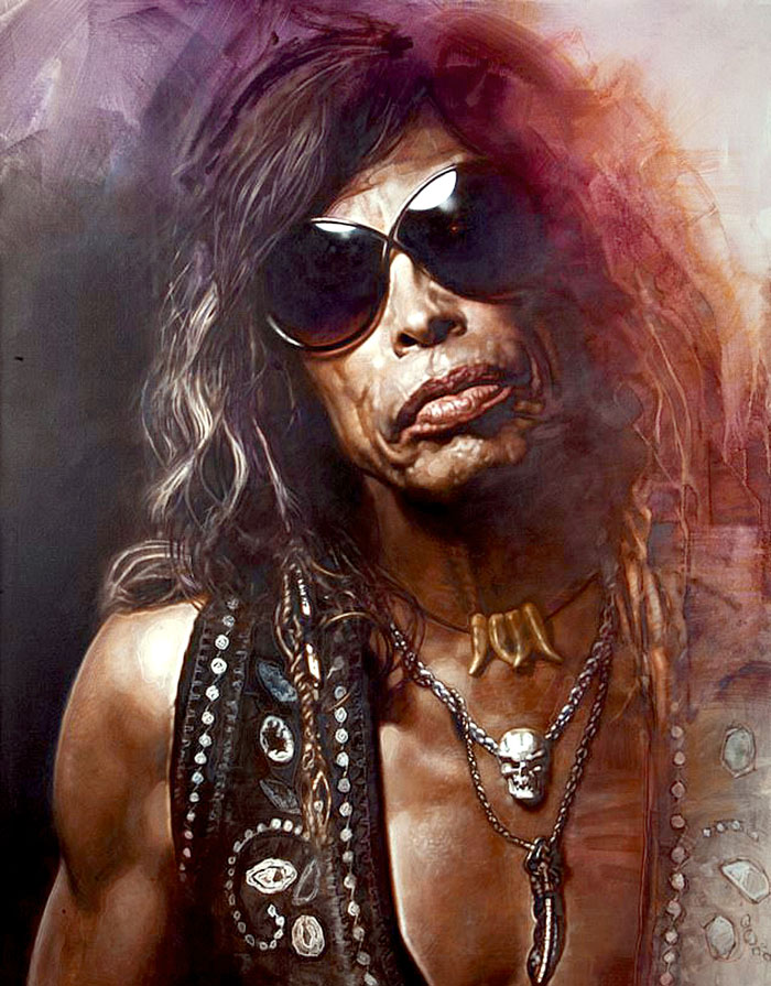 Портрет фронтмена Aerosmith Стивена Тайлера кисти Себастьяна Крюгера