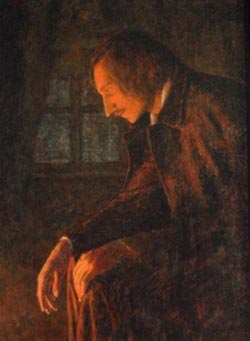 Гоголь сжигает второй том «Мертвых душ», картина художника А.Л. Москаленко (1987)