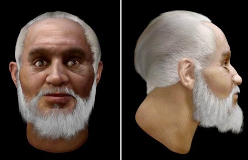 Компьютерная реконструкция облика святого, выполненная британскими учеными (по результатам вскрытия мощей в 1953 г.).