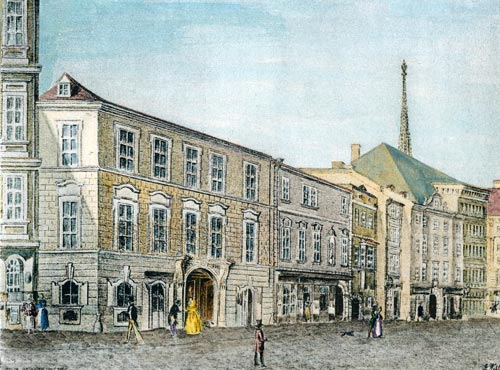 Дом, где умер Моцарт. Разрушен в середине XIX века. Акварель, ок. 1840 г. 