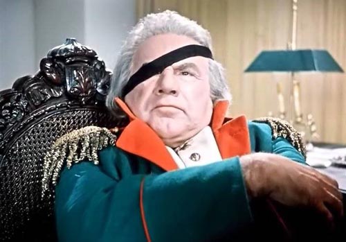 Кадр из фильма «Гусарская баллада», реж. – Э. Рязанов, в роли Кутузова – И. Ильинский)