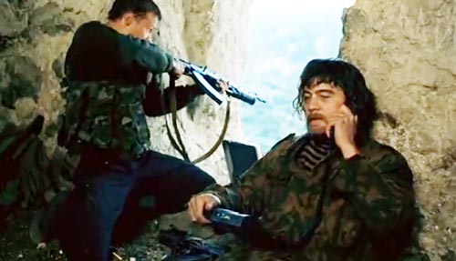 Фильм «Война» снимали в Чечне, Кабардино-Балкарии, Северной Осетии. Премьера картины состоялась летом 2002 года, за несколько месяцев до гибели Сергея Бодрова. Кадр из фильма