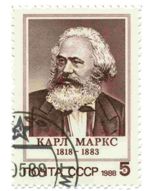 Historische Briefmarke, Karl Marx, 1988, UDSSR
