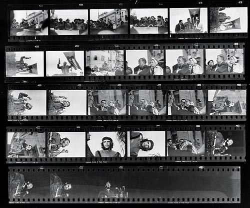 Первоначально в кадре, кроме Че, были еще другие люди, а также фрагмент пальмы, - позже фотограф убрал все лишнее. wikimedia