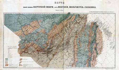 «Карта южной части Восточной Сибири и части Монголии, Маньчжурии и Сахалина» 1875 года, приложенная к написанному Кропоткиным «Общему очерку орфографии Восточной Сибири». wikipedia