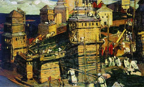 Николай Рерих, «Город строят», 1902 год