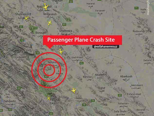 В Иране потерпел крушение пассажирский самолет местной авиакомпании
