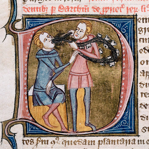 Средневековая стоматология. Рисунок из старинной книги. wikimedia