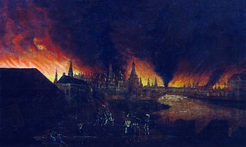 Пожар в Москве, неизвестный художник, XIX век. wikimedia
