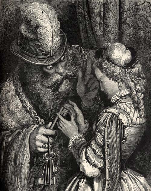Гравюра Густава Доре к сказке Шарля Перро «Синяя Борода» (1862). Wikipedia 