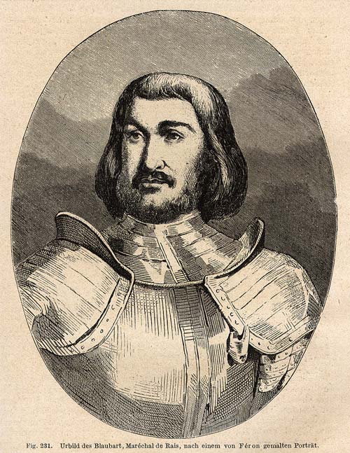 Жиль де Рэ, гравюра из старинной книги. Wikipedia 