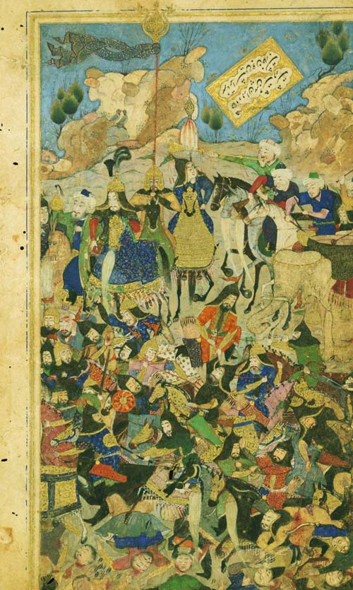 Тимур побеждает Тохтамыша, Хатифи Харджирди, музей Уолтерса. Источник: wikimedia.org
