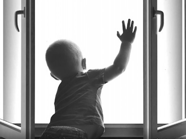 Ребенок, окно, малыш, младенец