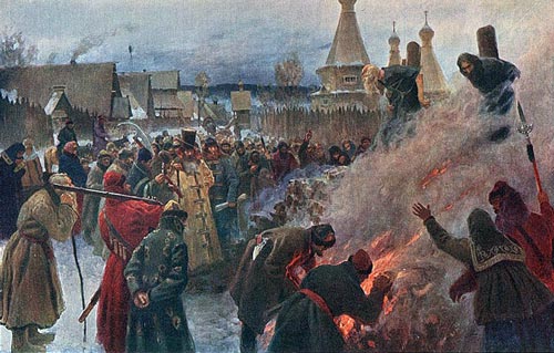 Сожжение протопопа Аввакума, художник Петр Мясоедов. Источник: wikimedia.org