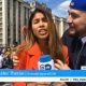 Российский болельщик извинился перед журналисткой Deutsche Welle Жюльет Гонсалес Теран. Во время прямого эфира мужчина поцеловал девушка и обнял ее в области груди. Затем он крикнул «Россия – чемпион» и скрылся из кадра.