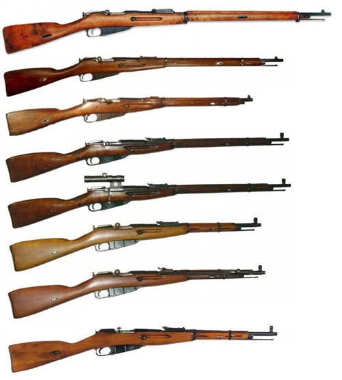 Модели русской трехлинейной винтовки Мосина образца 1891 года. Фото: wikimedia.org