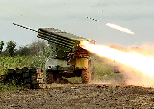  БМ-21 «Град» ведет огонь по противнику. Источник: сайт Министерства обороны РФ