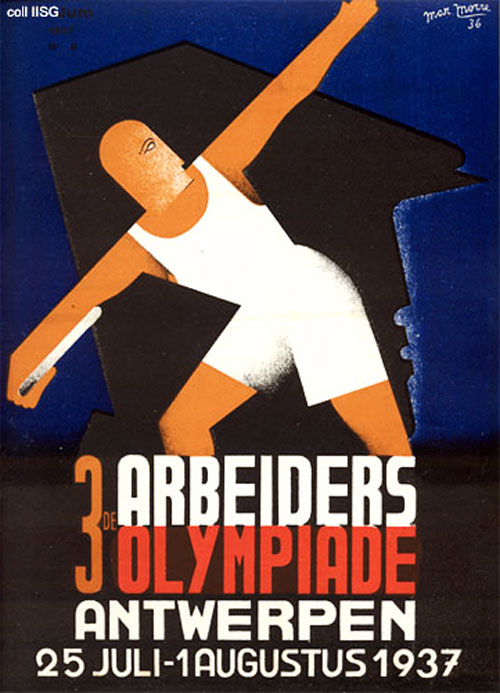 Плакат III Летней Рабочей Олимпиады в Антверпене, 1937 год. Фото:wikimedia.org
