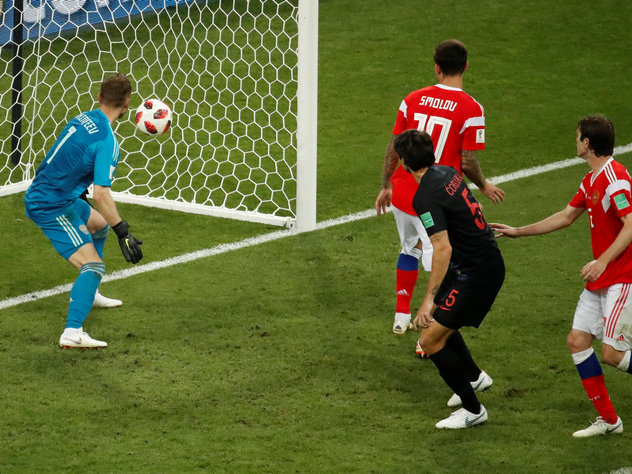 Хорватия вышла вперед в матче с Россией