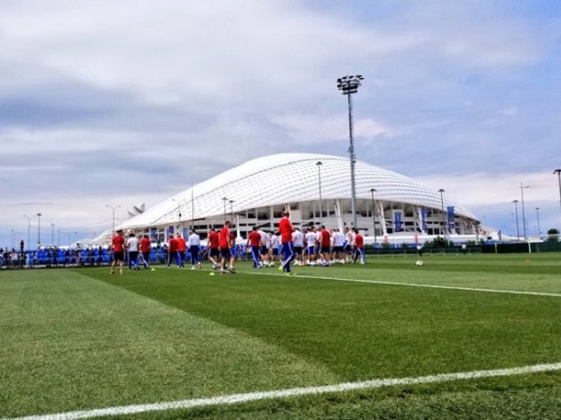Первая тренировка сборной России в Сочи попала в соцсети