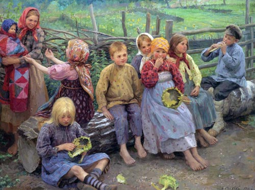 Федот Сычков. «Дети с подсолнухами». 1916 год