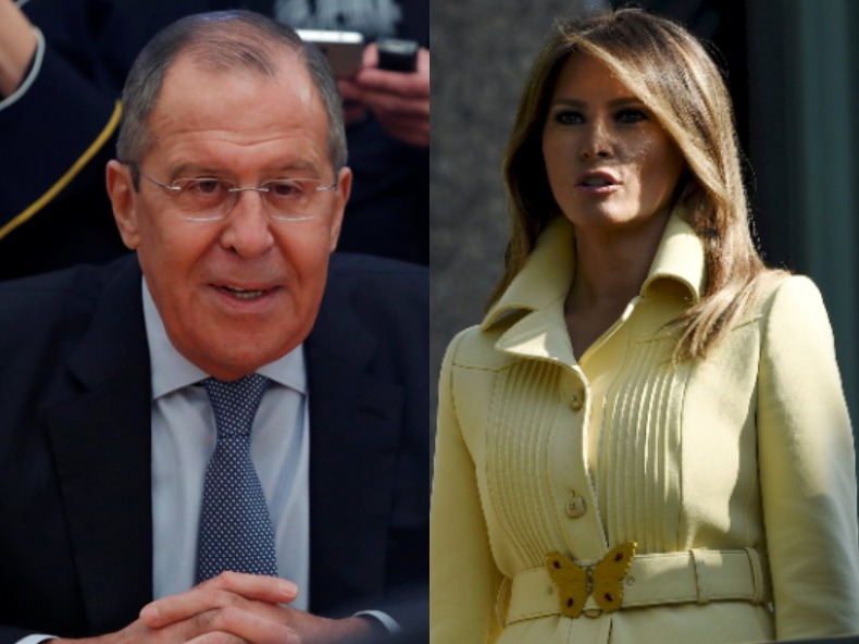 Лавров бросил выразительный взгляд на ноги Мелании Трамп - Трамп Лавров фото
