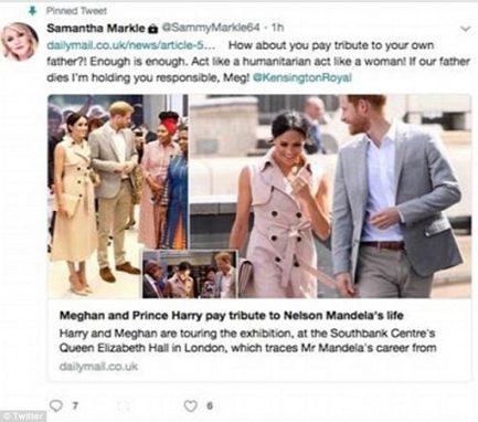 Меган Маркл загонит отца в гроб 