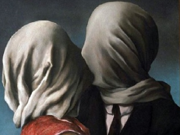 Картина Рене Магритт «Влюблённые» (1928).