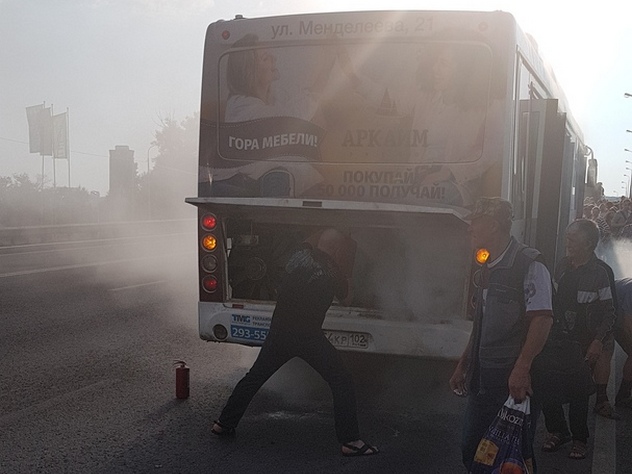 в уфе произошло задымление автобуса