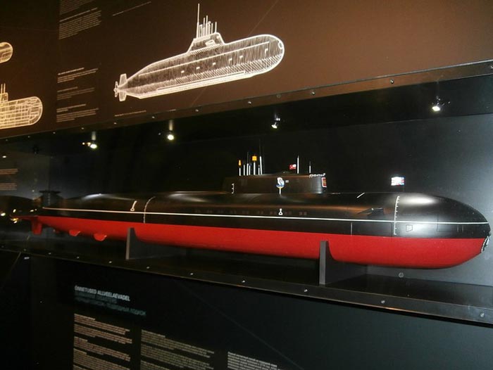 Модель К-141 «Курска» в Эстонском морском музее. Источник wikimedia.org/ PjotrMahhonin
