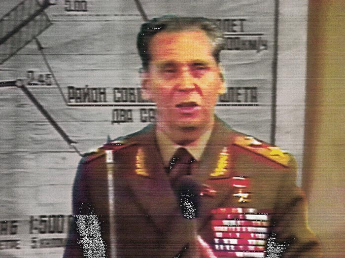 Николай Огарков на пресс-конференции 9 сентября 1983 года. Источник wikimedia.org