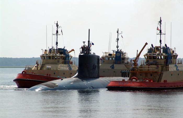 Субмарина ВМС США «Джимми Картер» следует на ремонт. Источник wikimedia.org