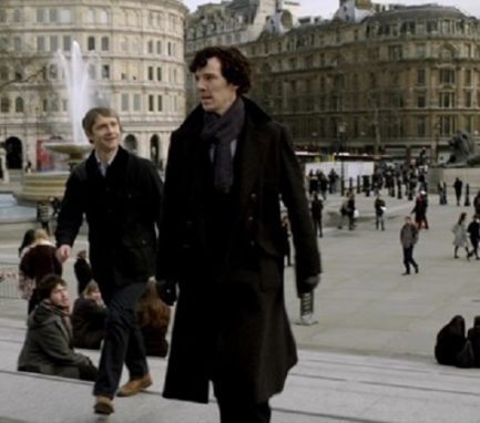 Шерлок и Ватсон на Трафальгарской площади