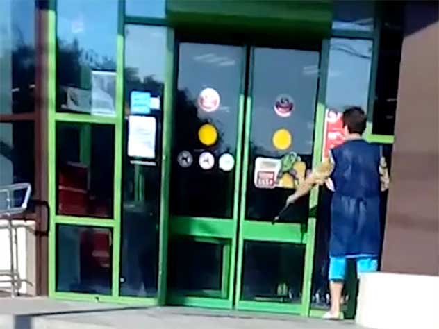 В Таганроге уборщицам задают непростой квест – как помыть автоматические двери