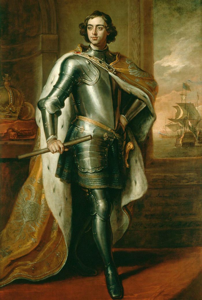 26-летний Петр I. Портрет кисти Кнеллера был подарен Петром в 1698 английскому королю