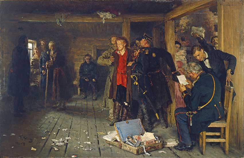«Арест пропагандиста». Картина Ильи Репина, 1892 